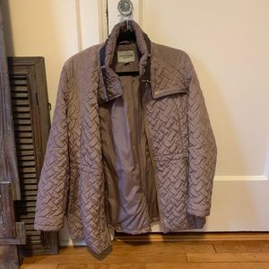 Cole Haan signature quilted jacket color taupe
